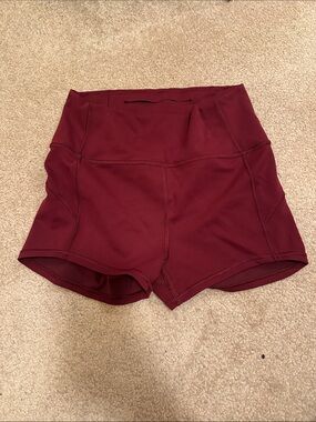 lululemon athletica High-Rise Maroon Athletic Shorts